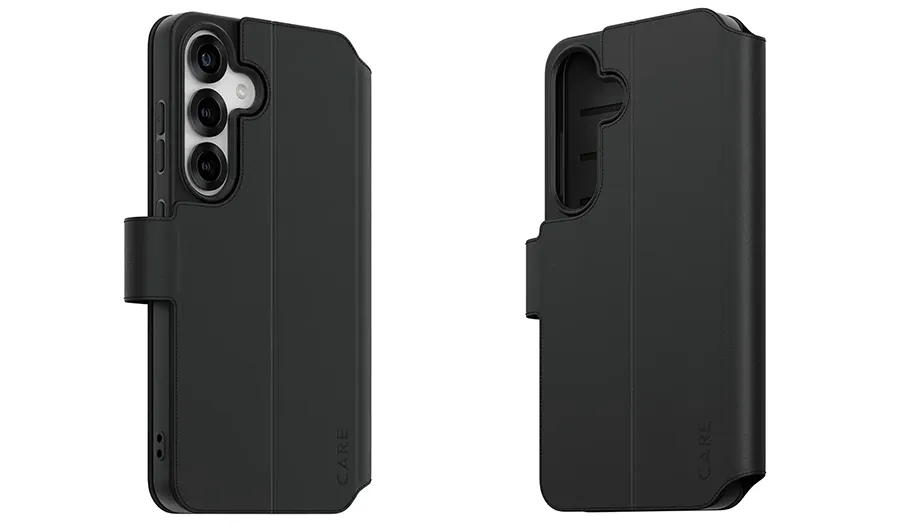 tui z klapką do Samsung Galaxy S25 CARE by PanzerGlass Feature Wallet Kickstand czarne